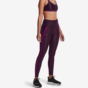 Under Armour HeatGear® Shine Mesh Leggings, Phone Pocket Purple Compression Pant